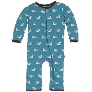 Kickee Pants Coverall in Bay Sandpiper